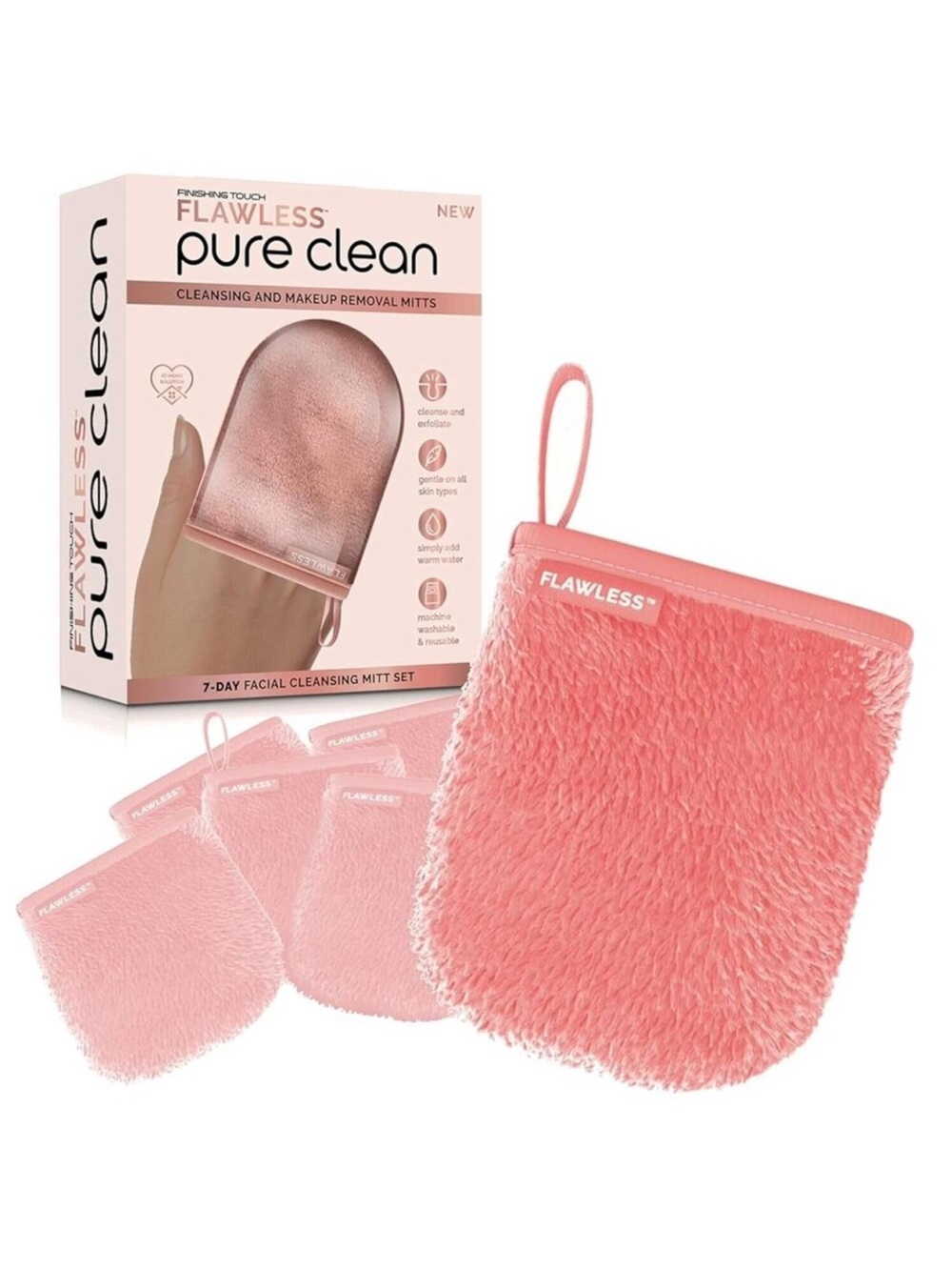 Flawless Pure Clean Cleansing & Makeup Removal Mitts